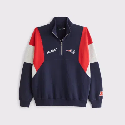 Abercrombie & Fitch New England Patriots Half-zip Sweatshirt In Multi
