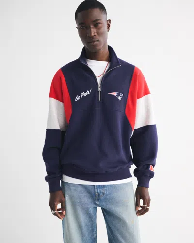 Abercrombie & Fitch New England Patriots Half-zip Sweatshirt In Multi