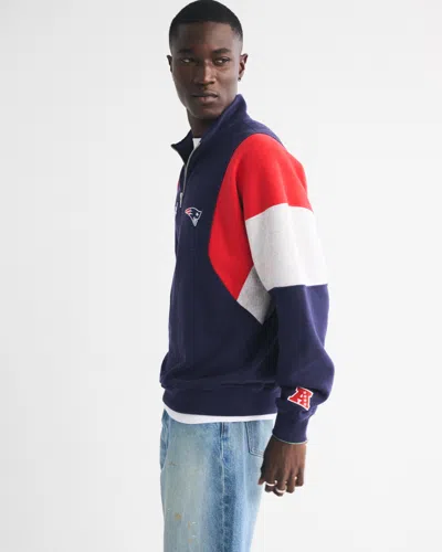 Abercrombie & Fitch New England Patriots Half-zip Sweatshirt In Multi