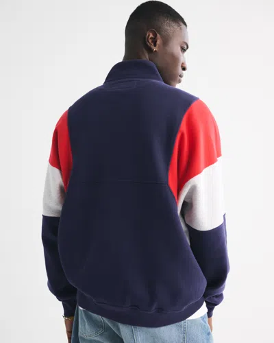 Abercrombie & Fitch New England Patriots Half-zip Sweatshirt In Multi