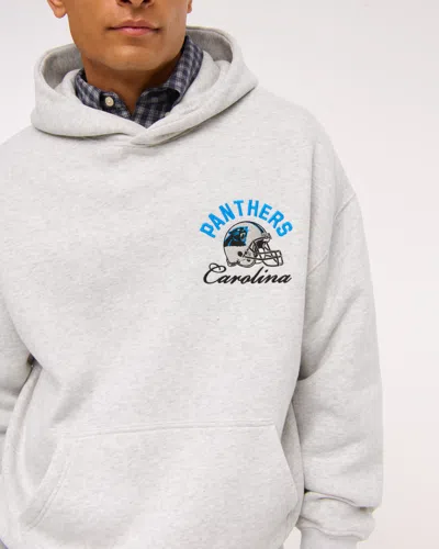 Abercrombie & Fitch Carolina Panthers Graphic Popover Hoodie In Brown