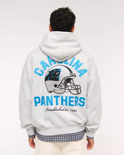 Abercrombie & Fitch Carolina Panthers Graphic Popover Hoodie In Brown