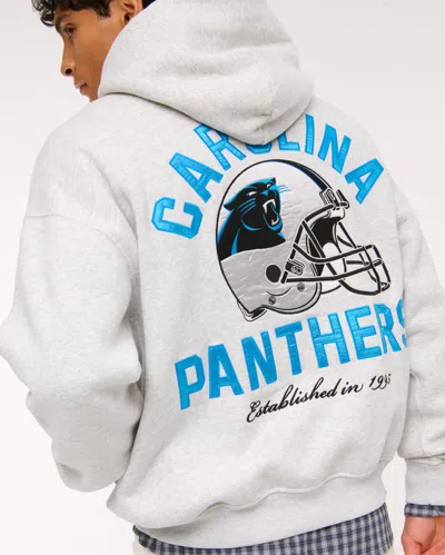 Abercrombie & Fitch Carolina Panthers Graphic Popover Hoodie In Brown