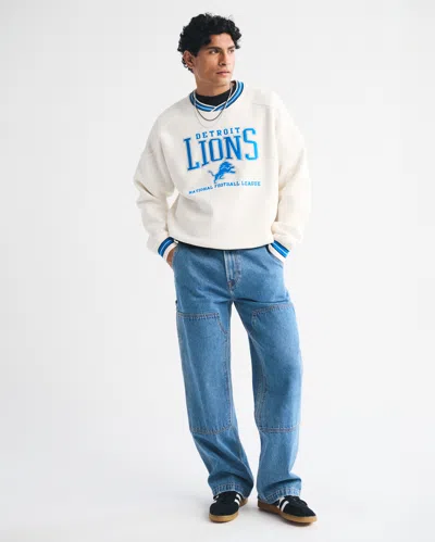 Abercrombie & Fitch Detroit Lions Graphic Crew Sweatshirt In Burgundy