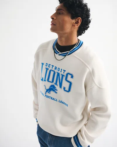 Abercrombie & Fitch Detroit Lions Graphic Crew Sweatshirt In Burgundy