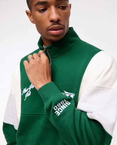 Abercrombie & Fitch New York Jets Half-zip Sweatshirt In Brown