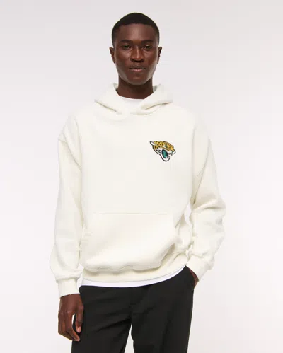 Abercrombie & Fitch Jacksonville Jaguars Graphic Popover Hoodie In White
