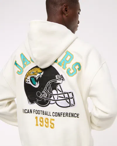 Abercrombie & Fitch Jacksonville Jaguars Graphic Popover Hoodie In White