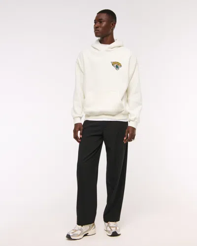 Abercrombie & Fitch Jacksonville Jaguars Graphic Popover Hoodie In White