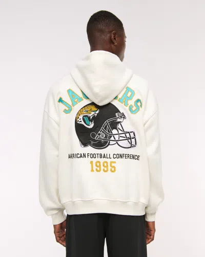 Abercrombie & Fitch Jacksonville Jaguars Graphic Popover Hoodie In White