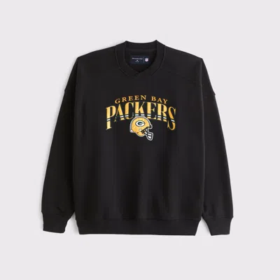 Abercrombie & Fitch Green Bay Packers Graphic Crew Sweatshirt In Brown
