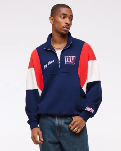 Abercrombie & Fitch New York Giants Half-zip Sweatshirt In Brown