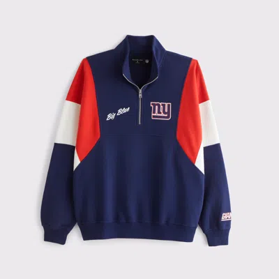 Abercrombie & Fitch New York Giants Half-zip Sweatshirt In Brown