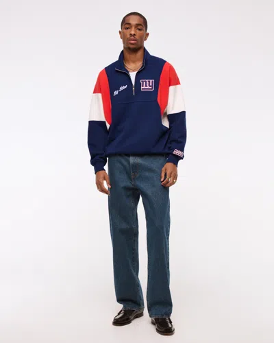 Abercrombie & Fitch New York Giants Half-zip Sweatshirt In Brown