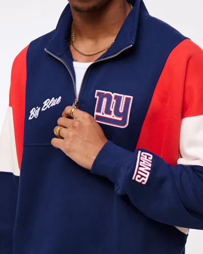 Abercrombie & Fitch New York Giants Half-zip Sweatshirt In Brown