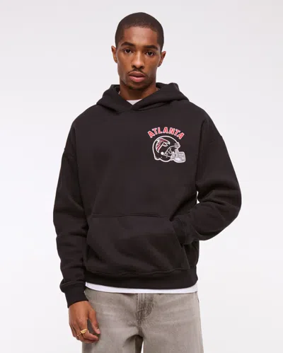 Abercrombie & Fitch Atlanta Falcons Graphic Popover Hoodie In Black