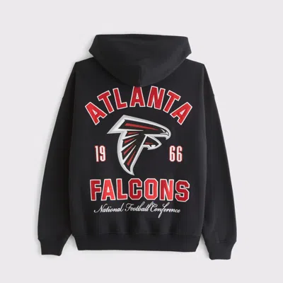 Abercrombie & Fitch Atlanta Falcons Graphic Popover Hoodie In Black