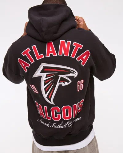 Abercrombie & Fitch Atlanta Falcons Graphic Popover Hoodie In Black
