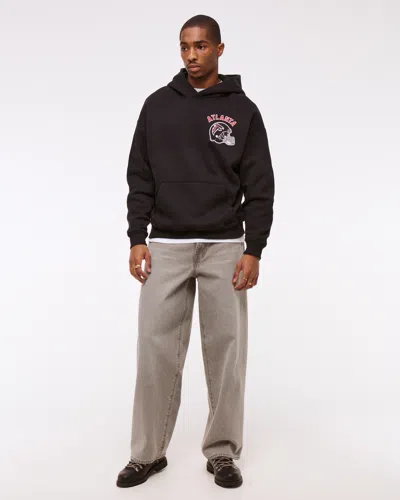 Abercrombie & Fitch Atlanta Falcons Graphic Popover Hoodie In Black