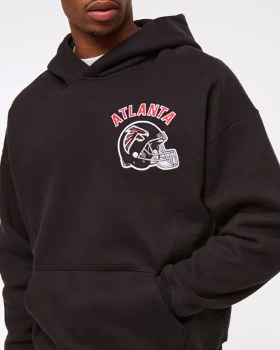 Abercrombie & Fitch Atlanta Falcons Graphic Popover Hoodie In Black