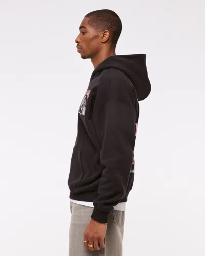 Abercrombie & Fitch Atlanta Falcons Graphic Popover Hoodie In Black