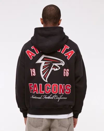 Abercrombie & Fitch Atlanta Falcons Graphic Popover Hoodie In Black