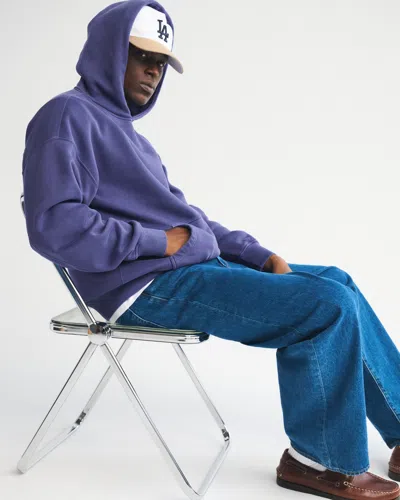Abercrombie & Fitch Essential Popover Hoodie In Purple