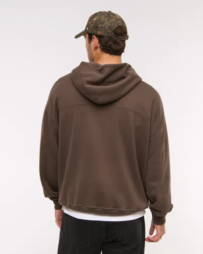 Abercrombie & Fitch Essential Popover Hoodie In Brown