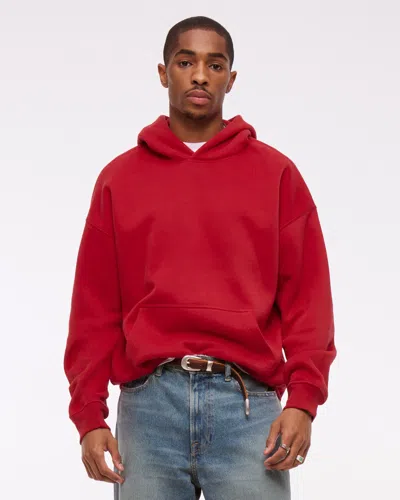 Abercrombie & Fitch Essential Popover Hoodie In Red