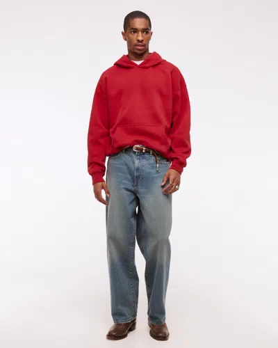 Abercrombie & Fitch Essential Popover Hoodie In Red