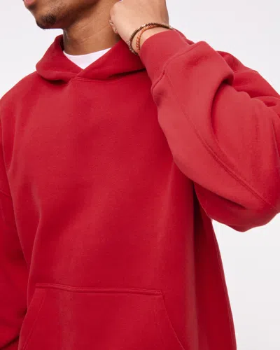 Abercrombie & Fitch Essential Popover Hoodie In Red