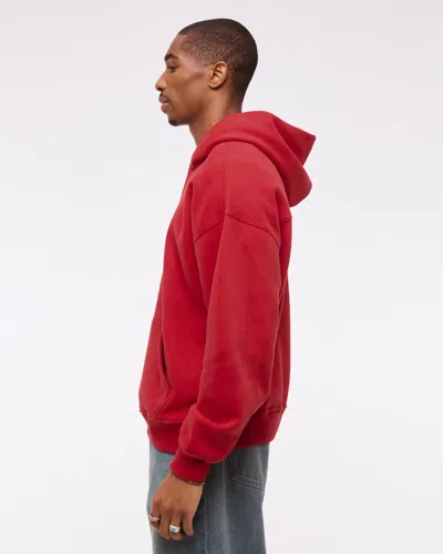 Abercrombie & Fitch Essential Popover Hoodie In Red