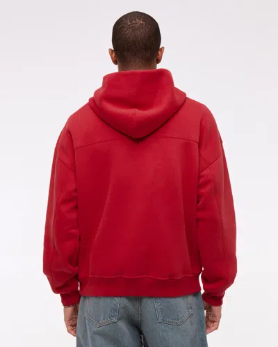 Abercrombie & Fitch Essential Popover Hoodie In Red