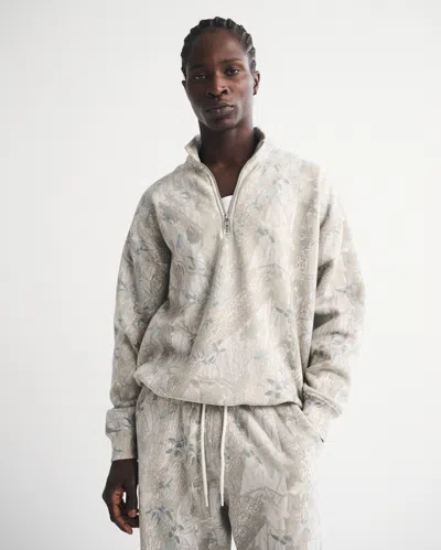 Abercrombie & Fitch Essential Half-zip Sweatshirt In Gray