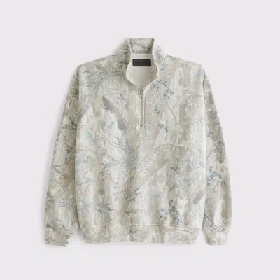 Abercrombie & Fitch Essential Half-zip Sweatshirt In Gray