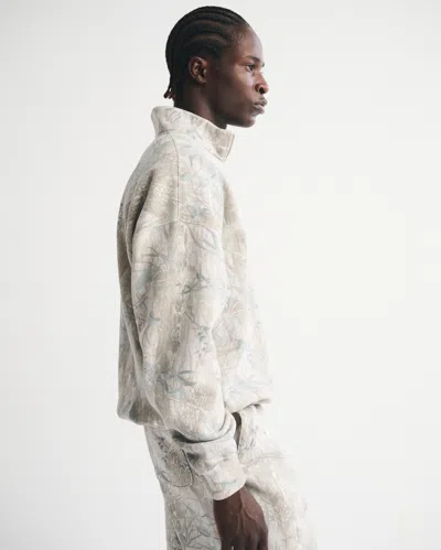 Abercrombie & Fitch Essential Half-zip Sweatshirt In Gray