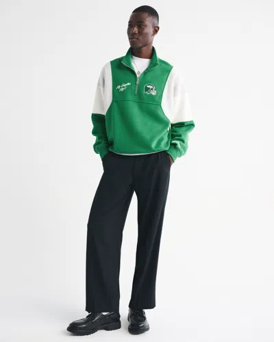 Abercrombie & Fitch Philadelphia Eagles Half-zip Sweatshirt In Green