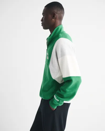Abercrombie & Fitch Philadelphia Eagles Half-zip Sweatshirt In Green