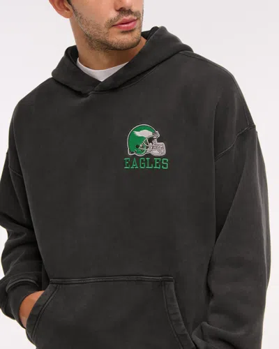Abercrombie & Fitch Philadelphia Eagles Graphic Popover Hoodie In Black