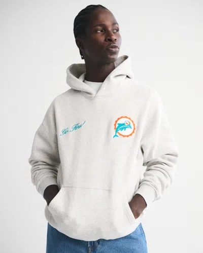 Abercrombie & Fitch Miami Dolphins Graphic Popover Hoodie In Green