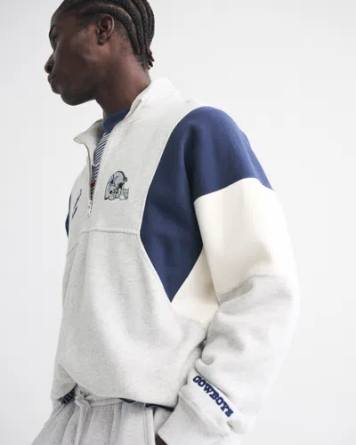 Abercrombie & Fitch Dallas Cowboys Half-zip Sweatshirt In White