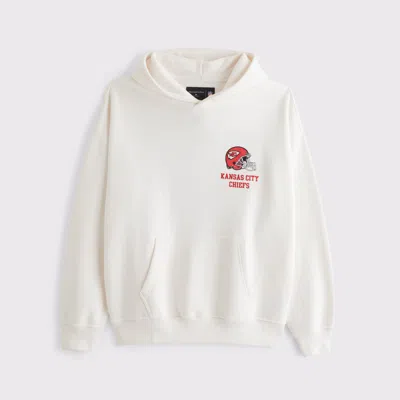 Abercrombie & Fitch Kansas City Chiefs Graphic Popover Hoodie In White