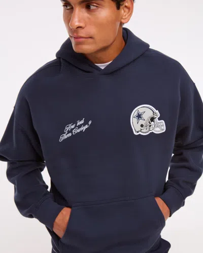 Abercrombie & Fitch Dallas Cowboys Graphic Popover Hoodie In Blue