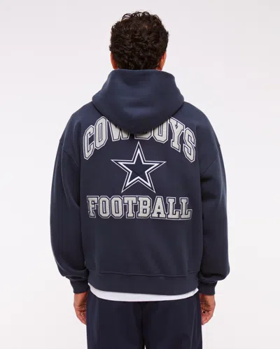 Abercrombie & Fitch Dallas Cowboys Graphic Popover Hoodie In Blue