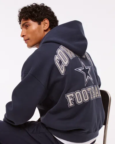 Abercrombie & Fitch Dallas Cowboys Graphic Popover Hoodie In Blue