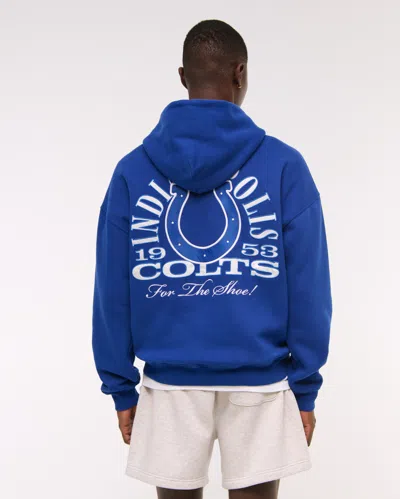 Abercrombie & Fitch Indianapolis Colts Graphic Popover Hoodie In Blue