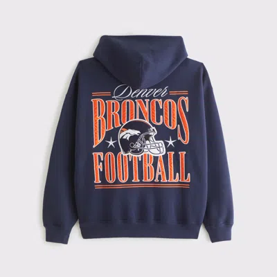 Abercrombie & Fitch Denver Broncos Graphic Popover Hoodie In Brown