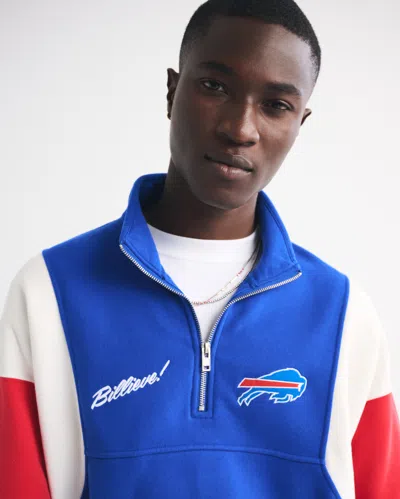 Abercrombie & Fitch Buffalo Bills Half-zip Sweatshirt In Blue