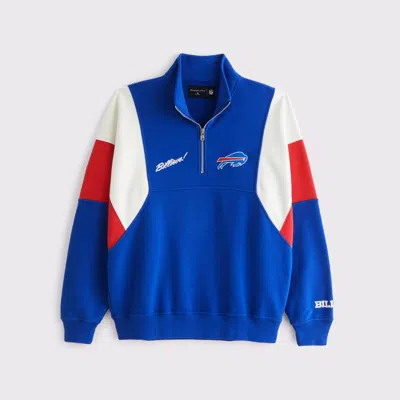 Abercrombie & Fitch Buffalo Bills Half-zip Sweatshirt In Blue