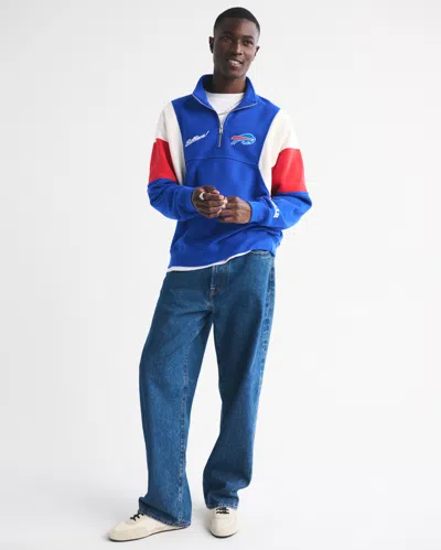 Abercrombie & Fitch Buffalo Bills Half-zip Sweatshirt In Blue
